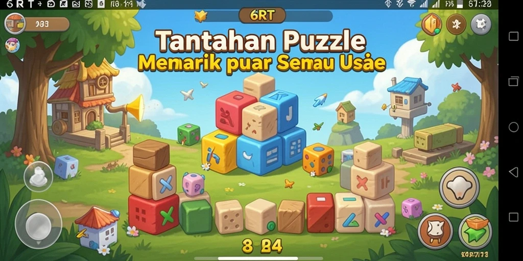 Tangkapan layar 6RT menampilkan gameplay Puzzle yang menantang dan menarik.