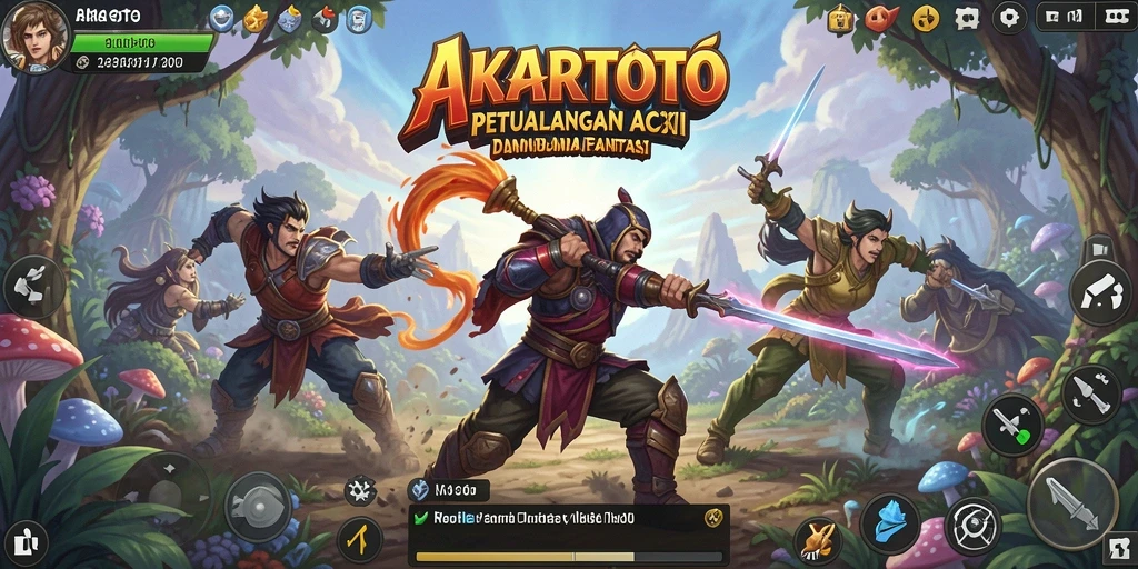 Tampilan seru dalam pertempuran ARPG AKARTOTO yang mendebarkan.