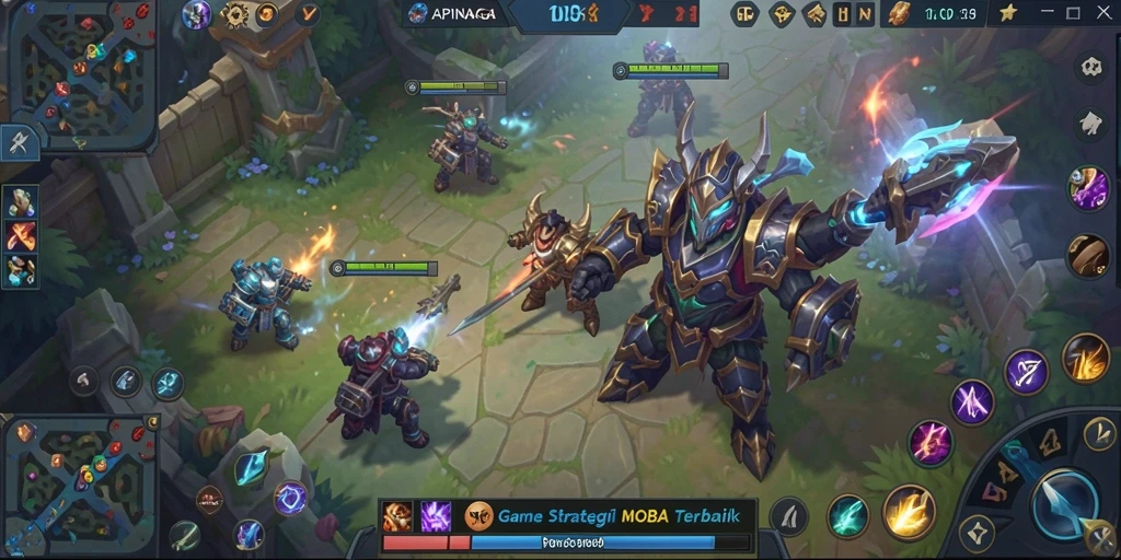 Screenshot gameplay <strong>APINAGA</strong> yang menampilkan pertempuran seru dan karakter unik.