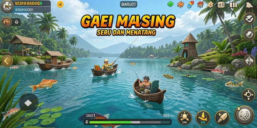 Tampilan gameplay seru dalam game memancing BARU01.