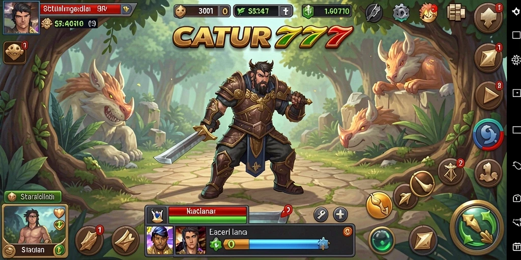 Tangkapan layar menunjukkan aksi seru dalam petualangan RPG CATUR777.