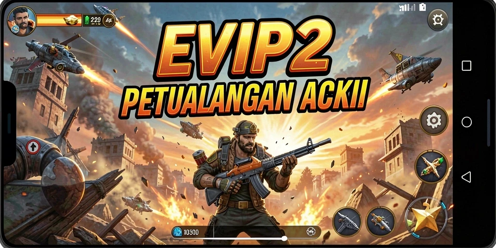 Tampilan screenshot utama gameplay EVIP2 yang menampilkan aksi mendebarkan.