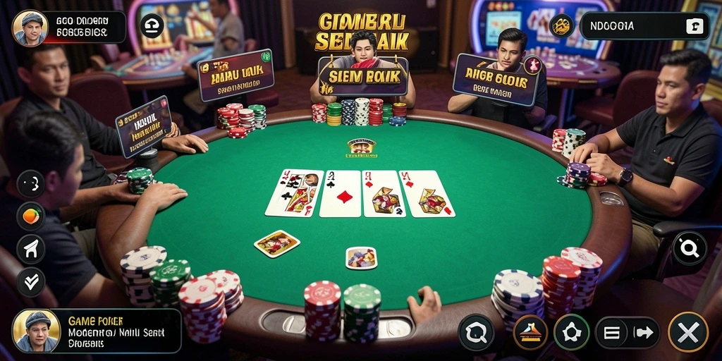 Screenshot gameplay G668 yang menampilkan momen intens Poker.
