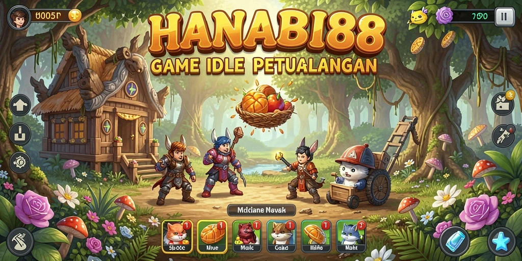 Screenshot HANABI88 menampilkan serunya gameplay Idle dengan karakter beraksi.