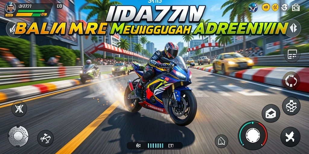 Screenshot IDA777 menampilkan balapan motor yang intens dan mendebarkan.