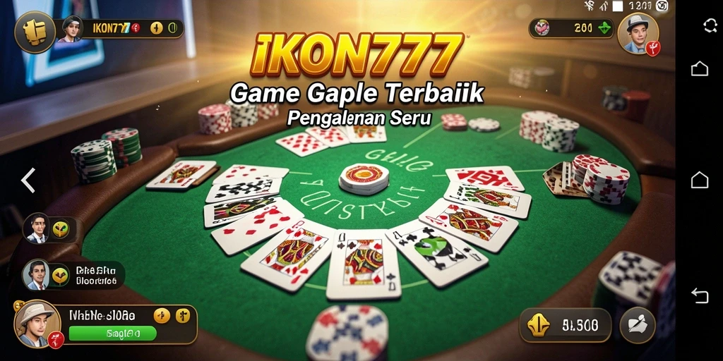 Tampilan gameplay seru IKON777 saat bermain Gaple.