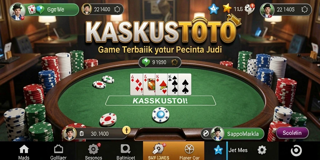 Tampilan gameplay KASKUSTOTO dengan berbagai aksi permainan poker.