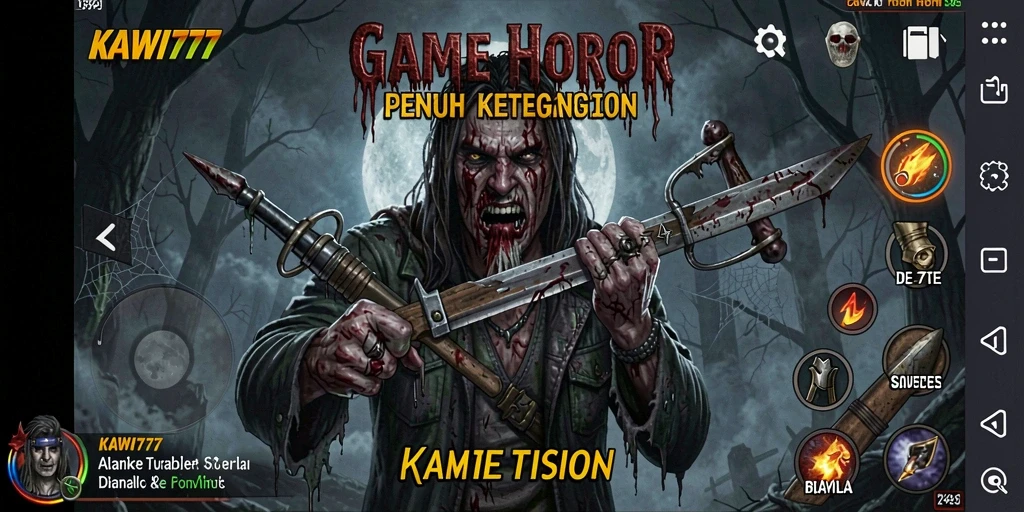 Gameplay menakutkan di KAWI777 dengan suasana horor yang mencekam.