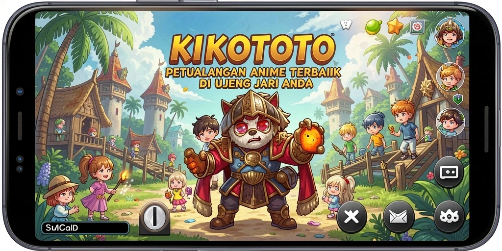 Tampilkan gameplay seru KIKOTOTO dengan karakter anime yang menarik.