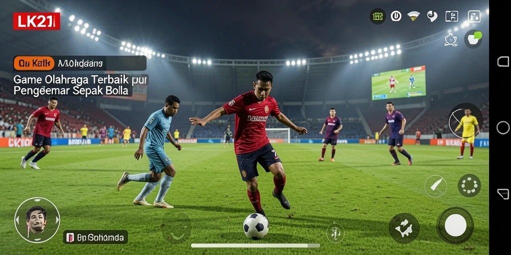 Screenshot gameplay LK21 yang menampilkan momen seru sepak bola.