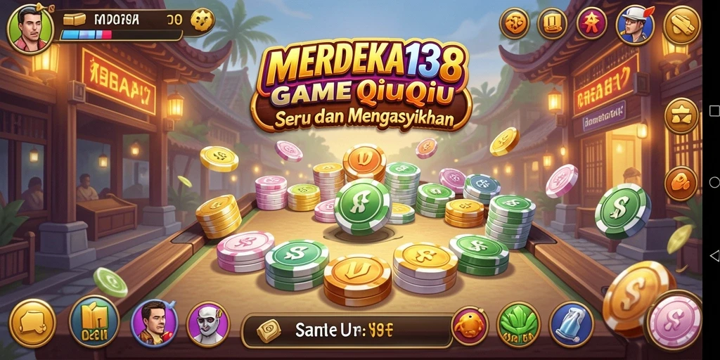 Screenshot utama MERDEKA138 menampilkan gameplay QiuQiu yang seru.