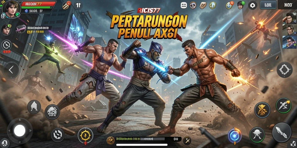 Tampilan gameplay seru pertarungan di RICIS77.