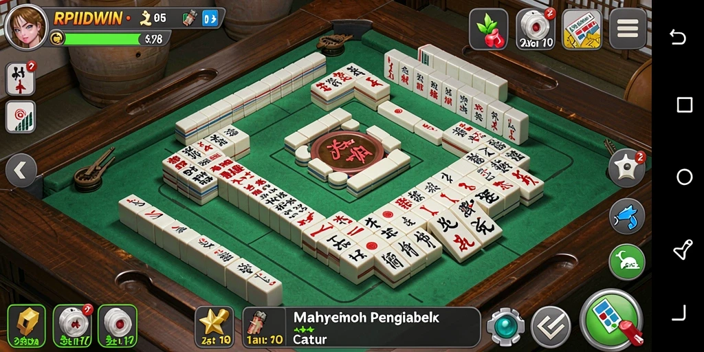 Tampilan gameplay yang seru dalam permainan Mahjong RPIDWIN.