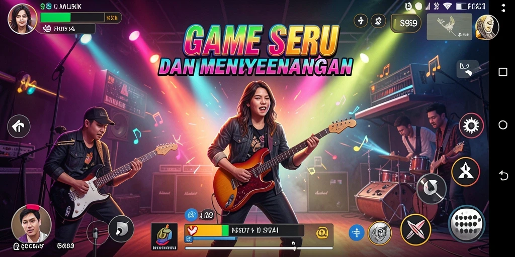 Tampilan gameplay S9S9 yang penuh warna dan dinamis.