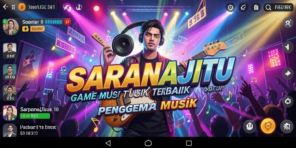 Screenshot gameplay SARANAJITU menampilkan pengalaman bermain musik yang seru.