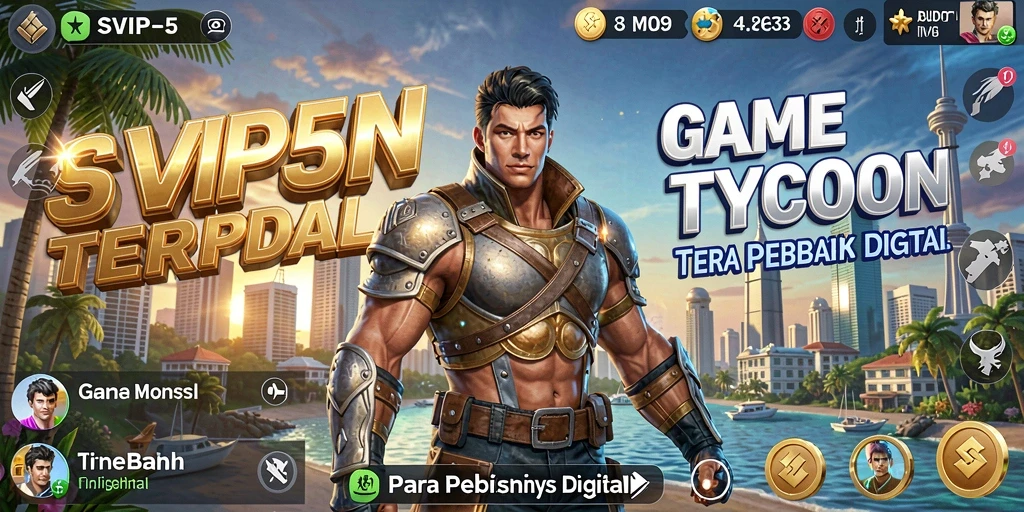 Screenshot gameplay SVIP5 dengan tampilan bisnis Tycoon yang menarik.