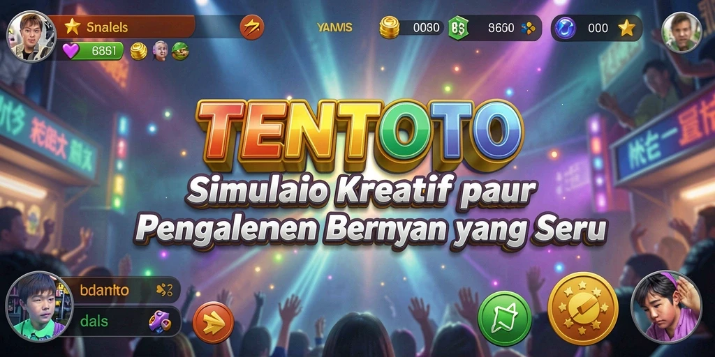 Tangkapan layar menunjukkan gameplay TENTOTO dengan desain kreatif.