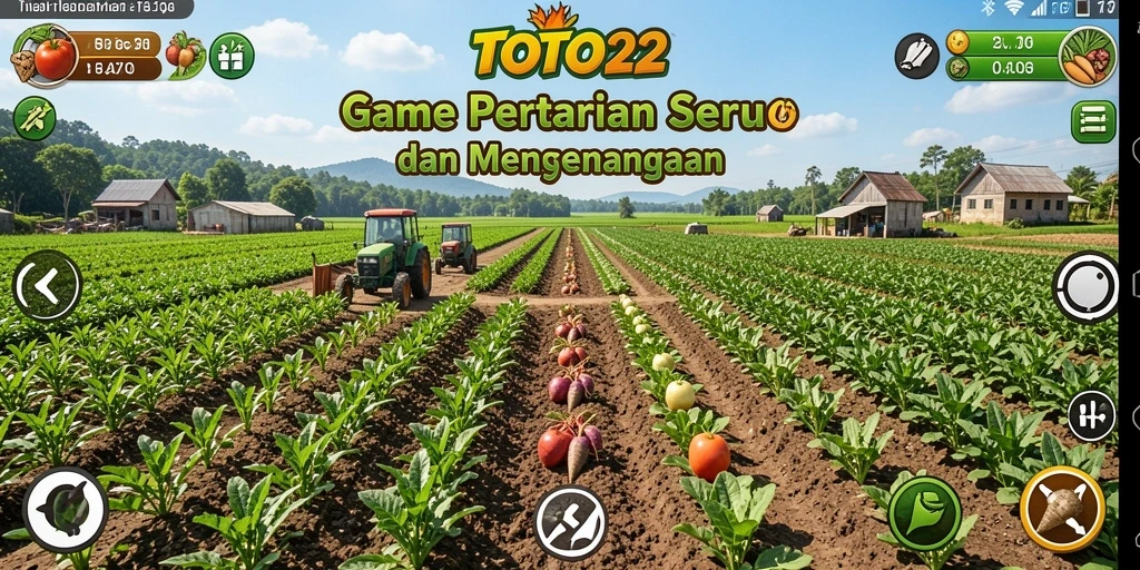 Tampilan gameplay TOTO22 yang menampilkan aktivitas pertanian yang seru.